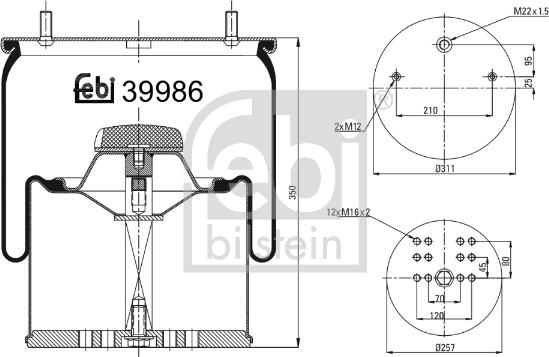 Febi Bilstein 39986 - Metallipalje, ilmajousitus inparts.fi