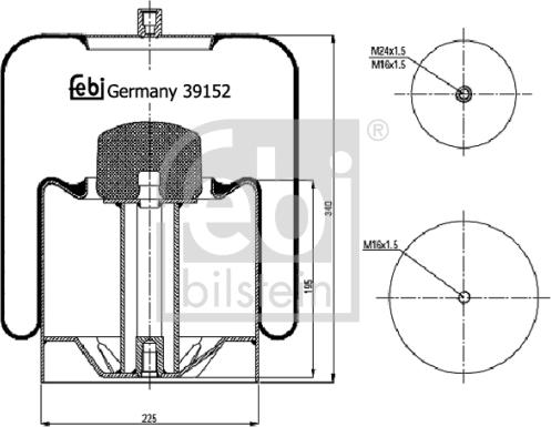 Febi Bilstein 39152 - Metallipalje, ilmajousitus inparts.fi