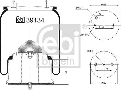 Febi Bilstein 39134 - Metallipalje, ilmajousitus inparts.fi