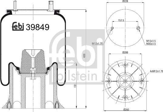 Febi Bilstein 39849 - Metallipalje, ilmajousitus inparts.fi