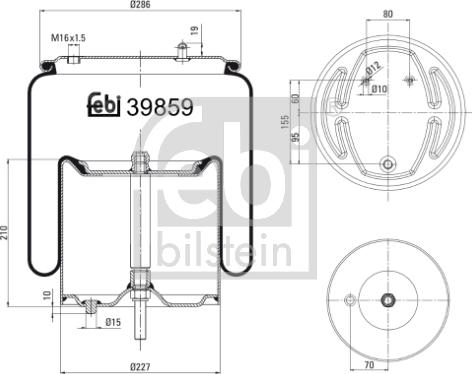 Febi Bilstein 39859 - Metallipalje, ilmajousitus inparts.fi