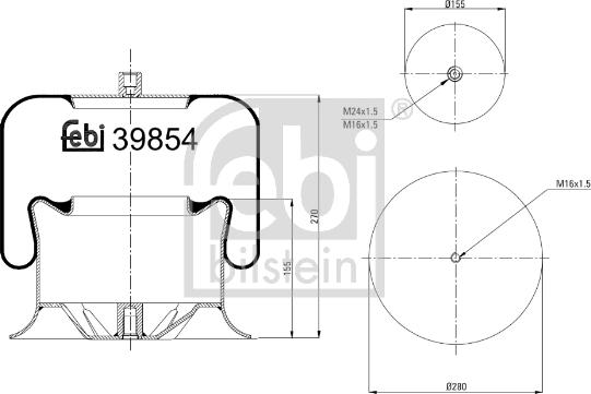 Febi Bilstein 39854 - Metallipalje, ilmajousitus inparts.fi