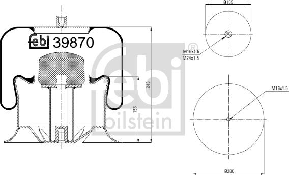 Febi Bilstein 39870 - Metallipalje, ilmajousitus inparts.fi