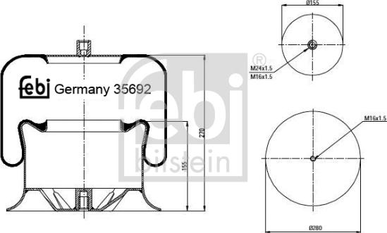 Febi Bilstein 35692 - Metallipalje, ilmajousitus inparts.fi