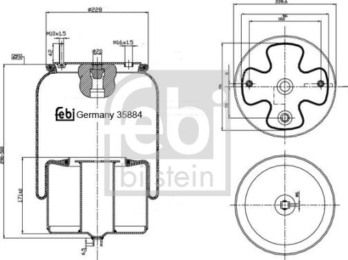 Febi Bilstein 35884 - Metallipalje, ilmajousitus inparts.fi