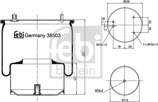 Febi Bilstein 38503 - Metallipalje, ilmajousitus inparts.fi