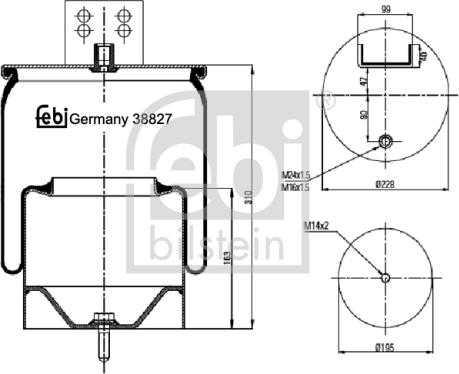 Febi Bilstein 38827 - Metallipalje, ilmajousitus inparts.fi