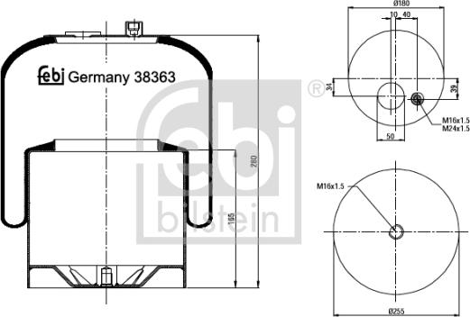 Febi Bilstein 38363 - Metallipalje, ilmajousitus inparts.fi