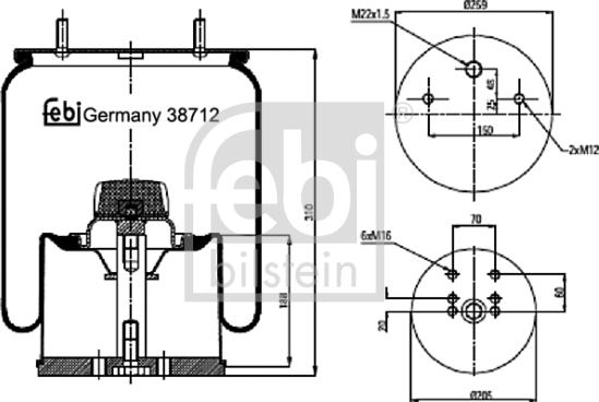 Febi Bilstein 38712 - Metallipalje, ilmajousitus inparts.fi