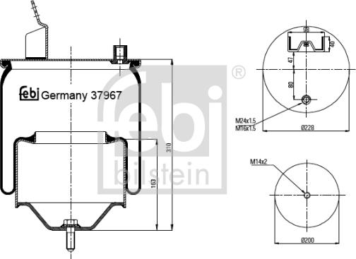 Febi Bilstein 37967 - Metallipalje, ilmajousitus inparts.fi