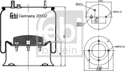 Febi Bilstein 20902 - Metallipalje, ilmajousitus inparts.fi