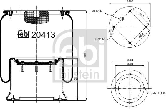 Febi Bilstein 20413 - Metallipalje, ilmajousitus inparts.fi