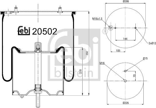 Febi Bilstein 20502 - Metallipalje, ilmajousitus inparts.fi