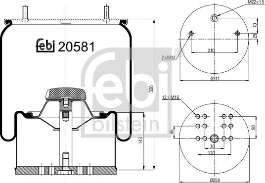 Febi Bilstein 20581 - Metallipalje, ilmajousitus inparts.fi