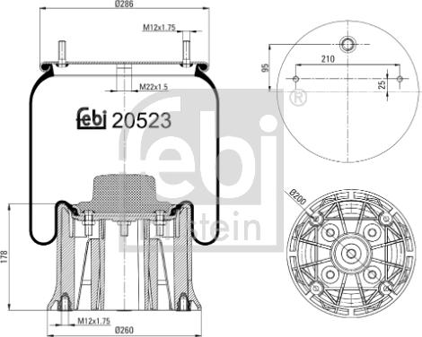 Febi Bilstein 20523 - Metallipalje, ilmajousitus inparts.fi