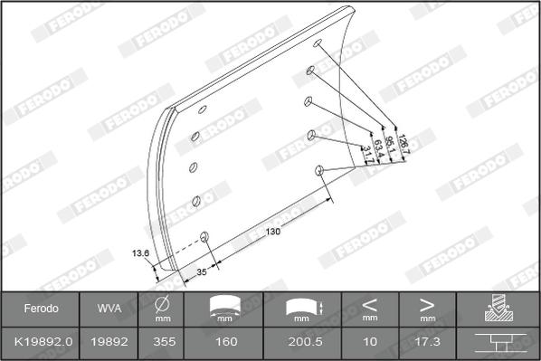 Ferodo K19892.1-F3504 - Jarruhihnasarja, jarrurumpu inparts.fi