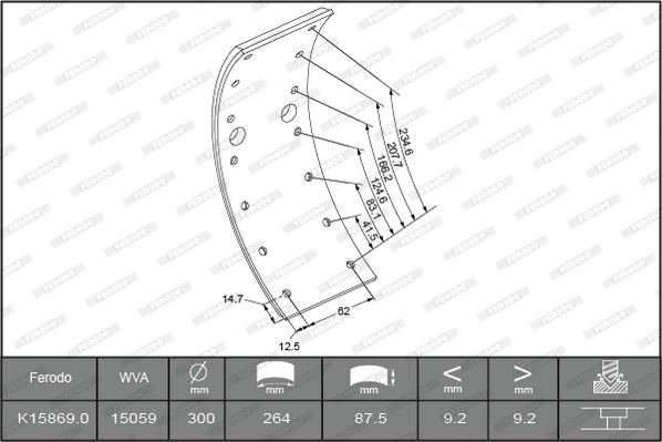 Ferodo K15869.0TG - Jarruhihnasarja, jarrurumpu inparts.fi