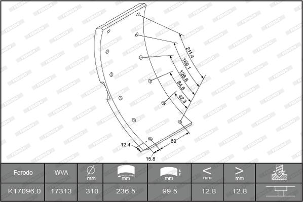 Ferodo K17096.0TG - Jarruhihnasarja, jarrurumpu inparts.fi