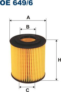 Filtron OE649/6 - Öljynsuodatin inparts.fi