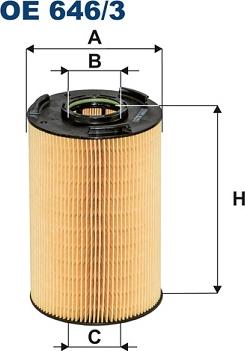 Filtron OE646/3 - Öljynsuodatin inparts.fi