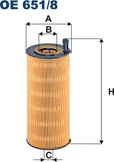 Filtron OE651/8 - Öljynsuodatin inparts.fi