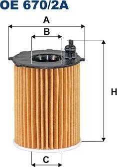 Filtron OE670/2A - Öljynsuodatin inparts.fi