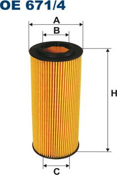 Filtron OE671/4 - Öljynsuodatin inparts.fi