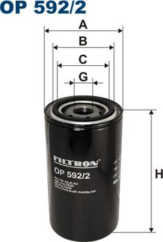 Filtron OP592/2 - Öljynsuodatin inparts.fi