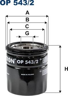 Filtron OP543/2 - Öljynsuodatin inparts.fi