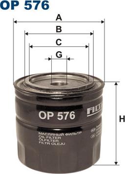 Filtron OP576 - Öljynsuodatin inparts.fi