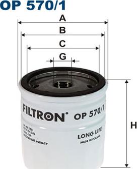 Filtron OP570/1 - Öljynsuodatin inparts.fi