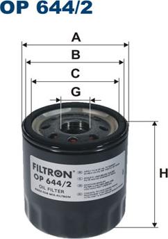 Filtron OP644/2 - Öljynsuodatin inparts.fi