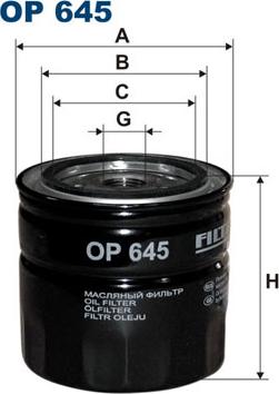 Filtron OP645 - Öljynsuodatin inparts.fi