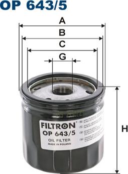 Filtron OP643/5 - Öljynsuodatin inparts.fi