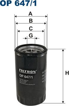 Filtron OP647/1 - Öljynsuodatin inparts.fi