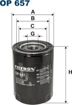 Filtron OP657 - Öljynsuodatin inparts.fi