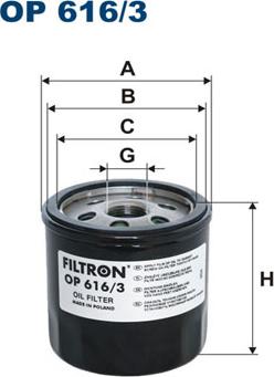 Filtron OP616/3 - Öljynsuodatin inparts.fi