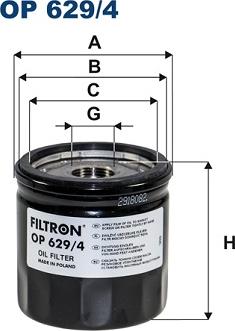 Filtron OP 629/4 - Öljynsuodatin inparts.fi