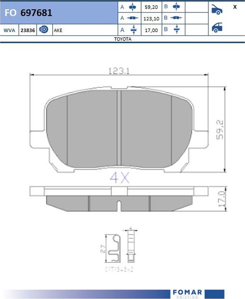 FOMAR Friction FO 697681 - Jarrupala, levyjarru inparts.fi