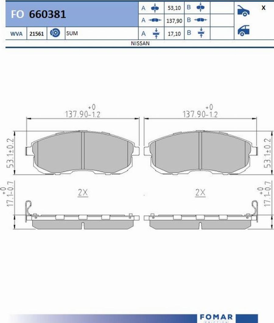 FOMAR Friction FO660381 - Jarrupala, levyjarru inparts.fi