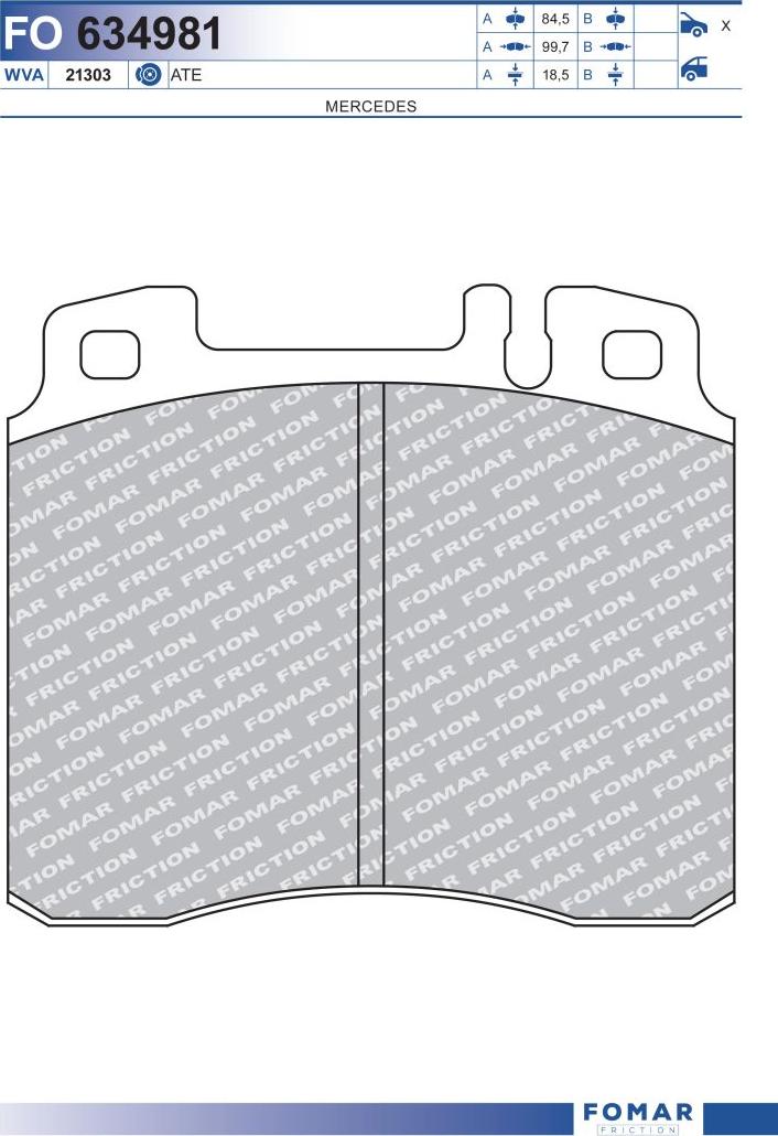 FOMAR Friction FO634981 - Jarrupala, levyjarru inparts.fi