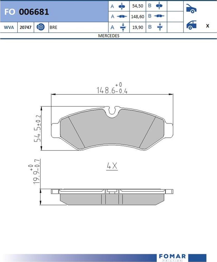 FOMAR Friction FO 006681 - Jarrupala, levyjarru inparts.fi