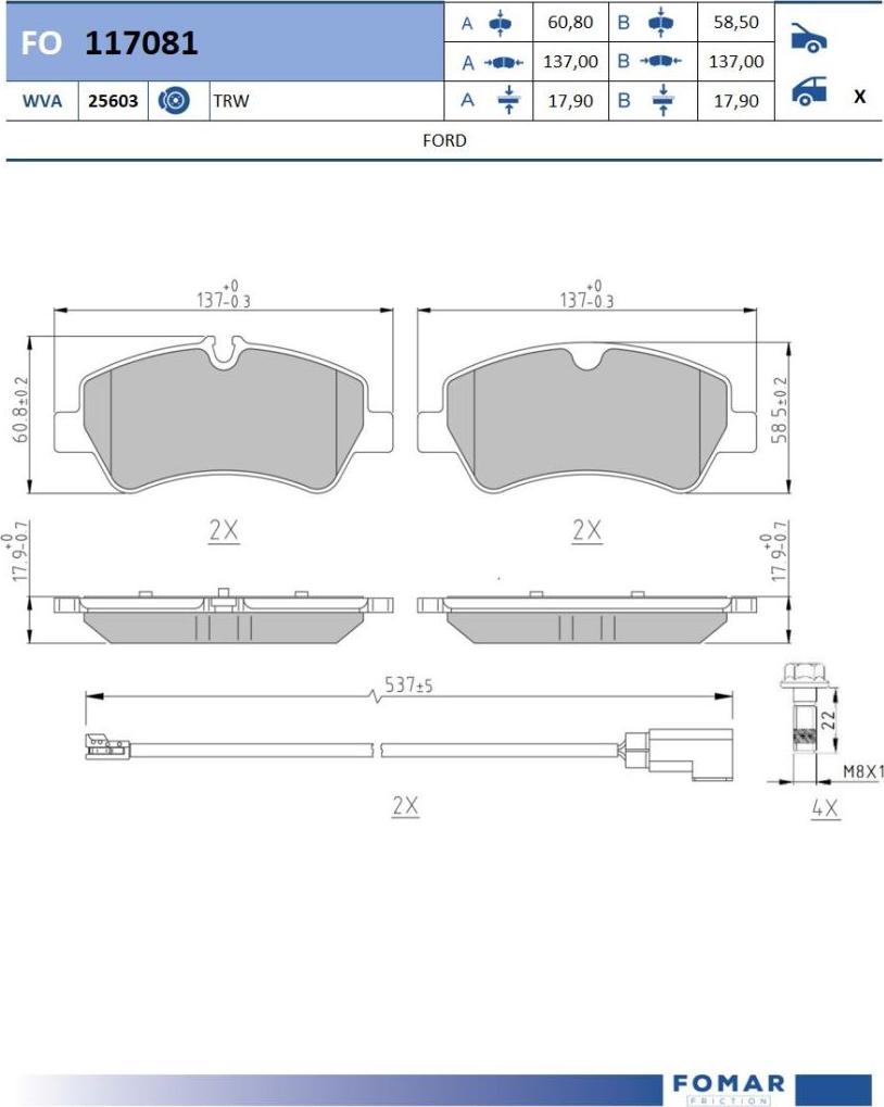 FOMAR Friction FO 117081 - Jarrupala, levyjarru inparts.fi