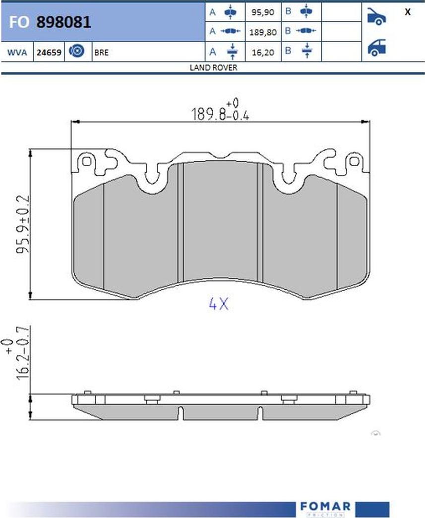 FOMAR Friction FO 898081 - Jarrupala, levyjarru inparts.fi