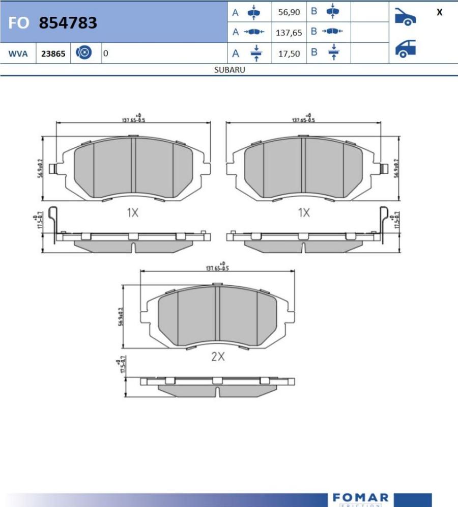 FOMAR Friction FO 854783 - Jarrupala, levyjarru inparts.fi