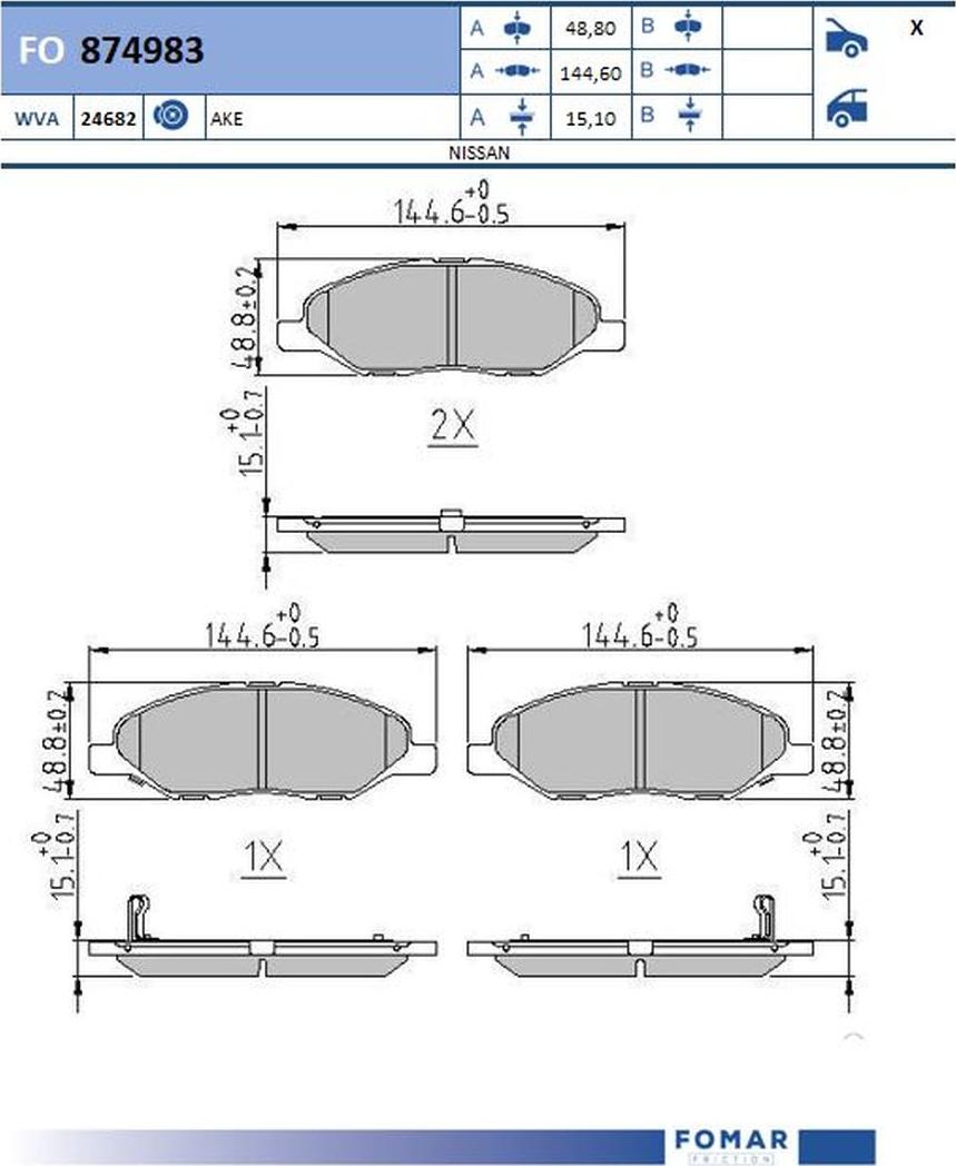 FOMAR Friction FO 874983 - Jarrupala, levyjarru inparts.fi