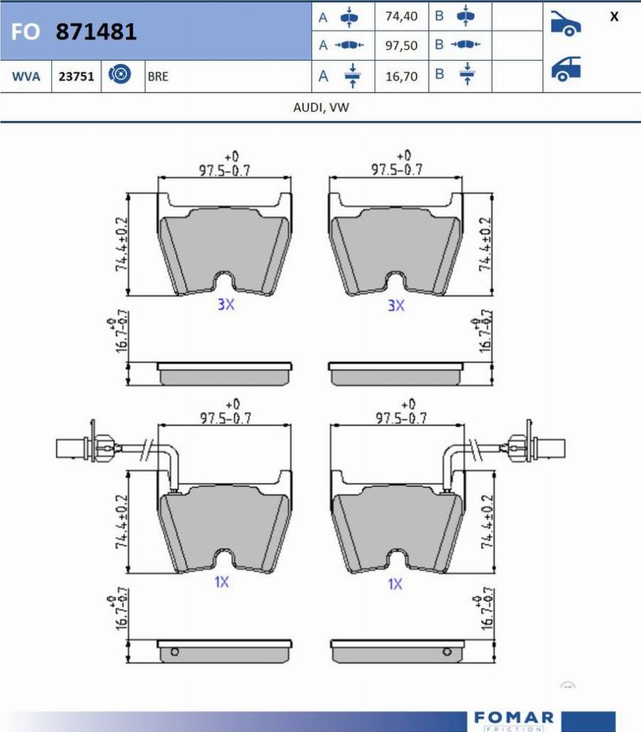 FOMAR Friction FO 871481 - Jarrupala, levyjarru inparts.fi