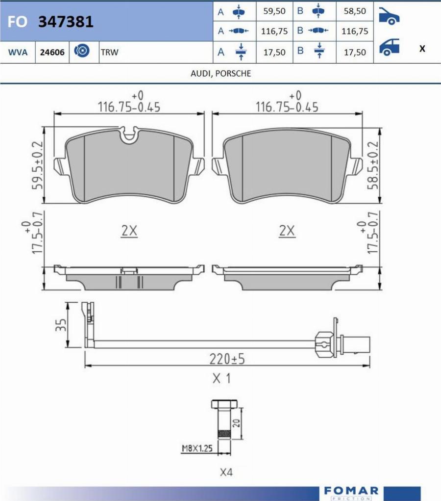 FOMAR Friction FO 347381 - Jarrupala, levyjarru inparts.fi