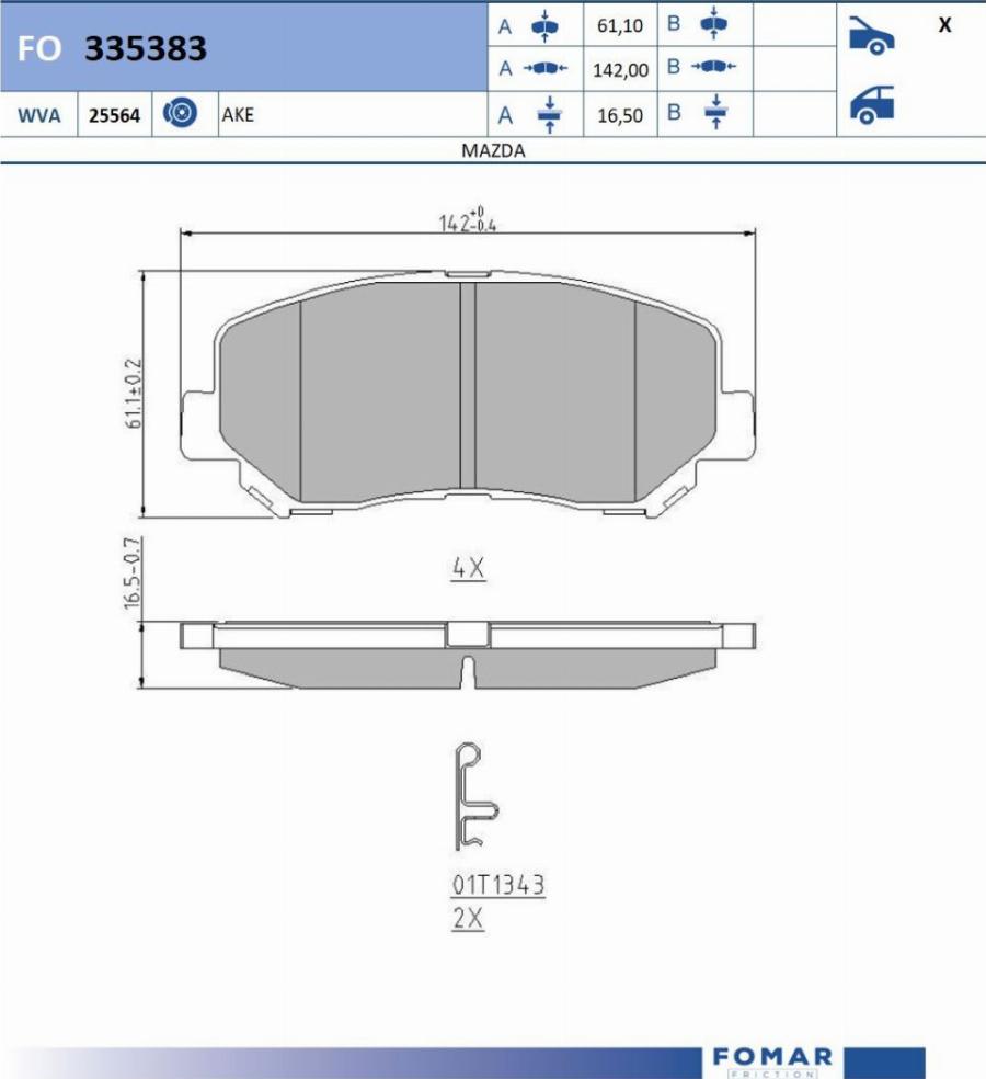 FOMAR Friction FO 335383 - Jarrupala, levyjarru inparts.fi