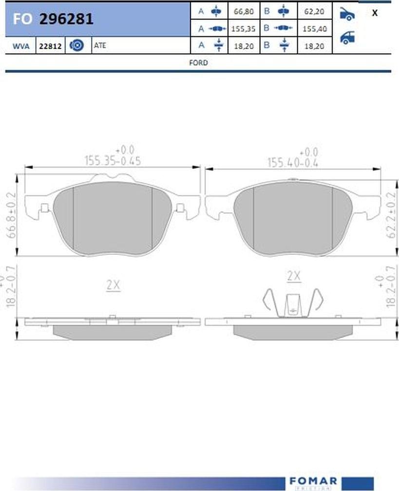 FOMAR Friction FO 296281 - Jarrupala, levyjarru inparts.fi